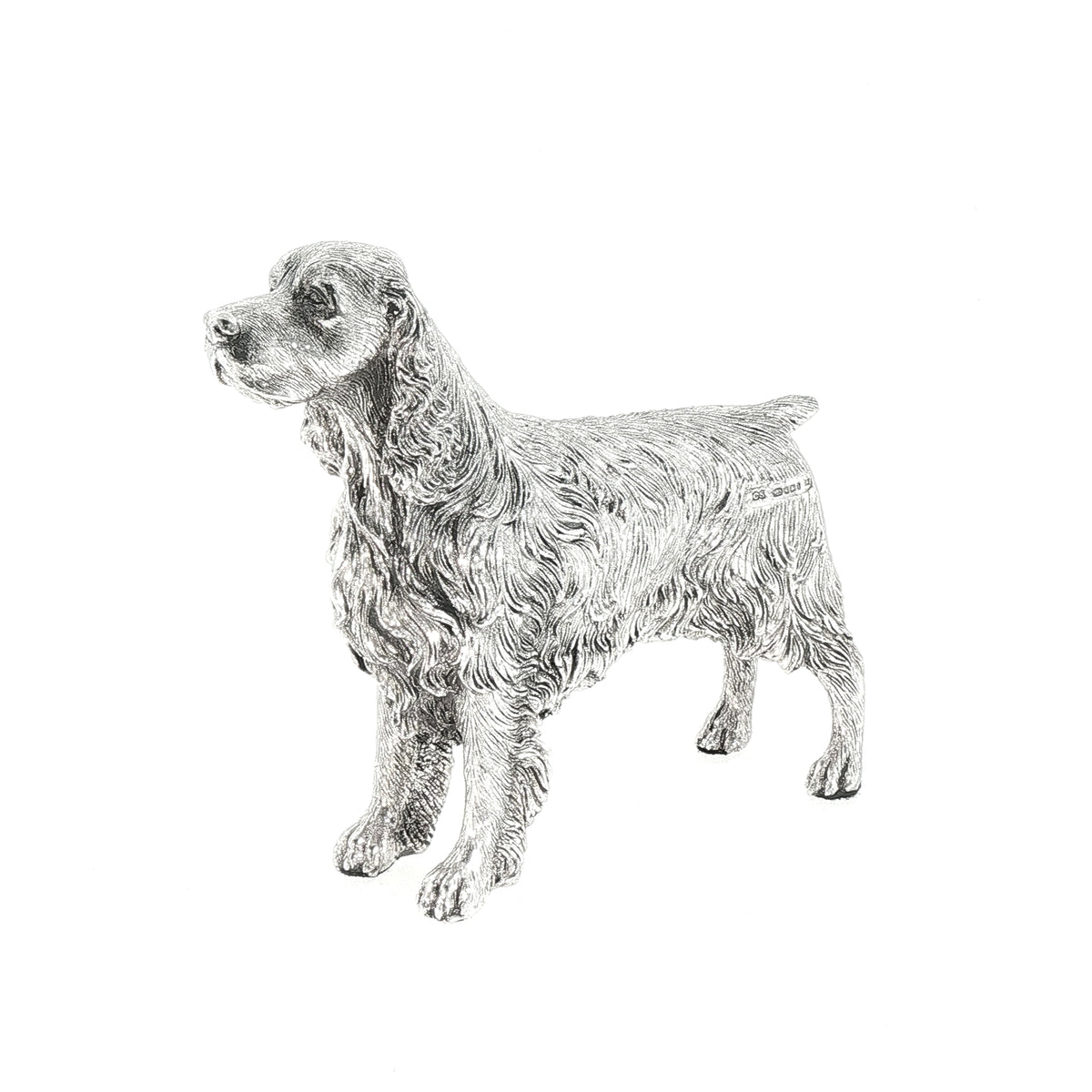 Vintage Sterling Silver Standing Springer Spaniel