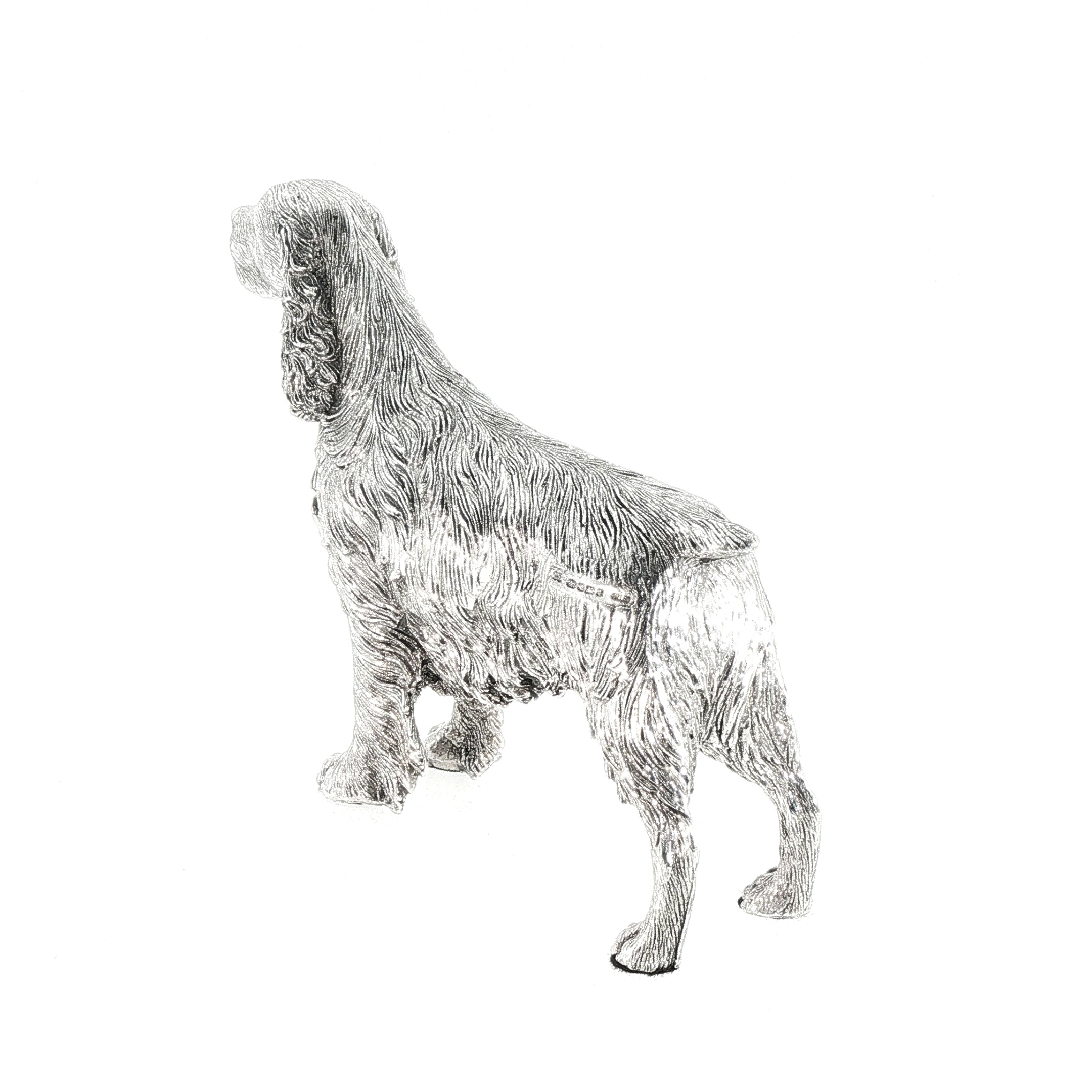 Vintage Sterling Silver Standing Springer Spaniel