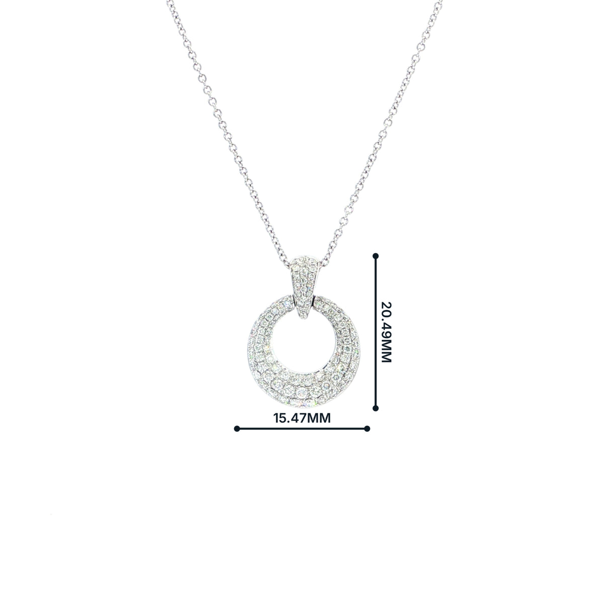 0.70ct Natural Diamond Circular Pendant 18ct White Gold