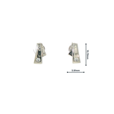V-Shaped Natural Diamond Stud Earrings in 9ct White Gold