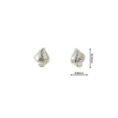 Heart-Shaped Natural Diamond Stud Earrings in 9ct White Gold