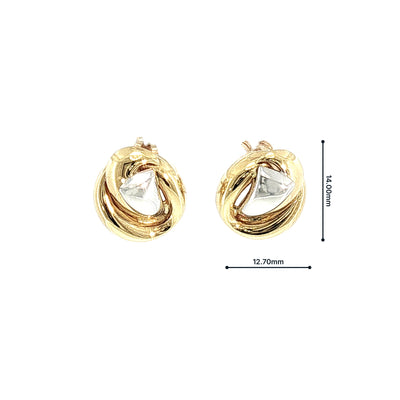 Two-Toned Knot Stud Earrings in 18ct White and Yellow Gold