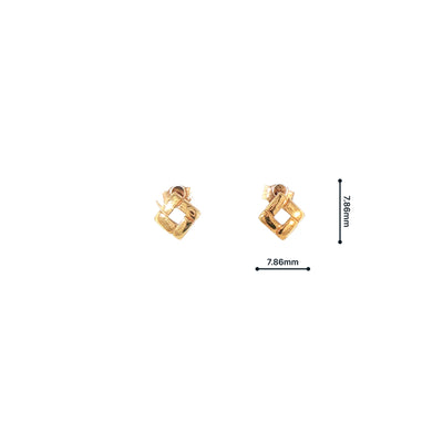 Open Square Earrings in 9ct Yellow Gold
