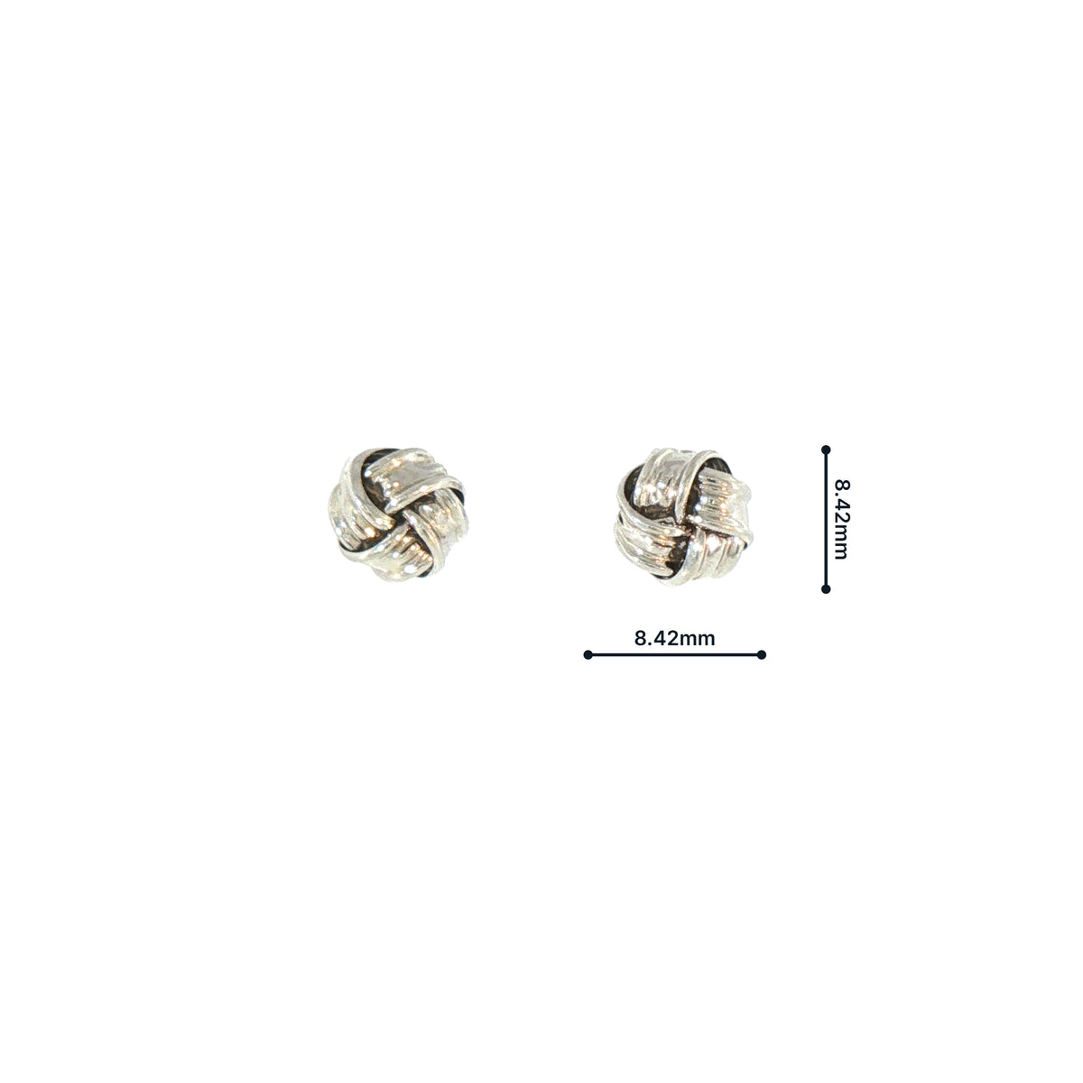 Knot Earrings in 9ct White Gold