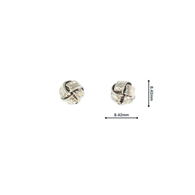Knot Earrings in 9ct White Gold