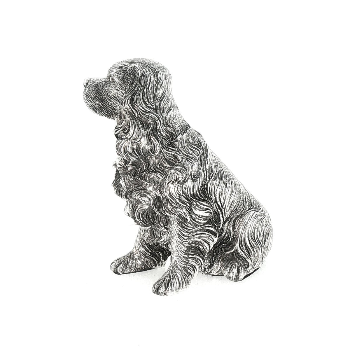 Vintage Small Sterling Silver Sitting King Charles
