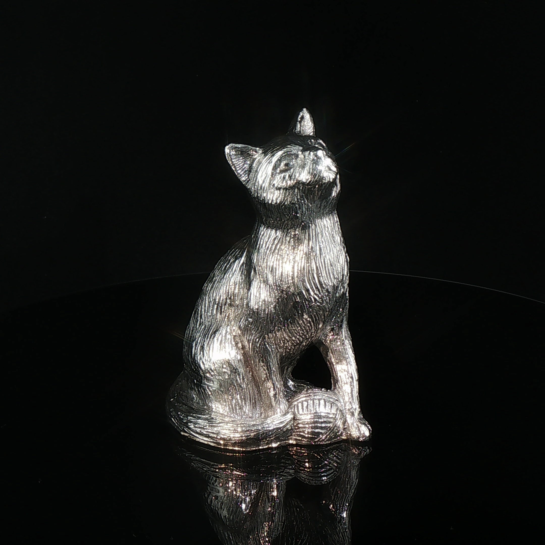 Vintage Small Sterling Silver Cat