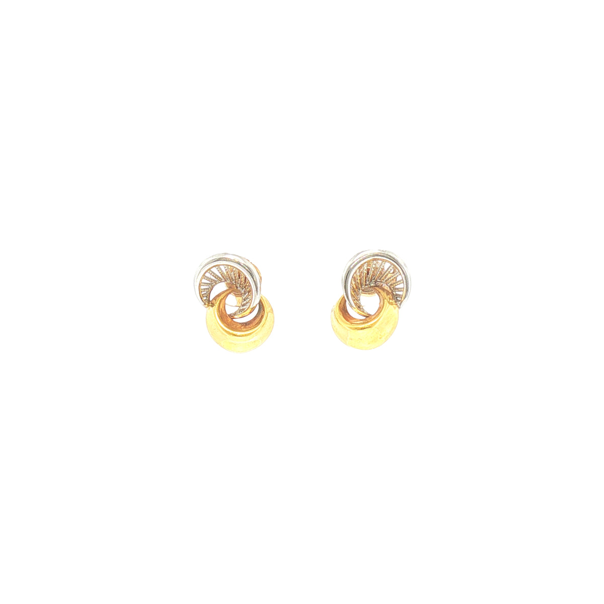 Two-Toned Fancy Stud Earrings in 18ct Yellow and White Gold