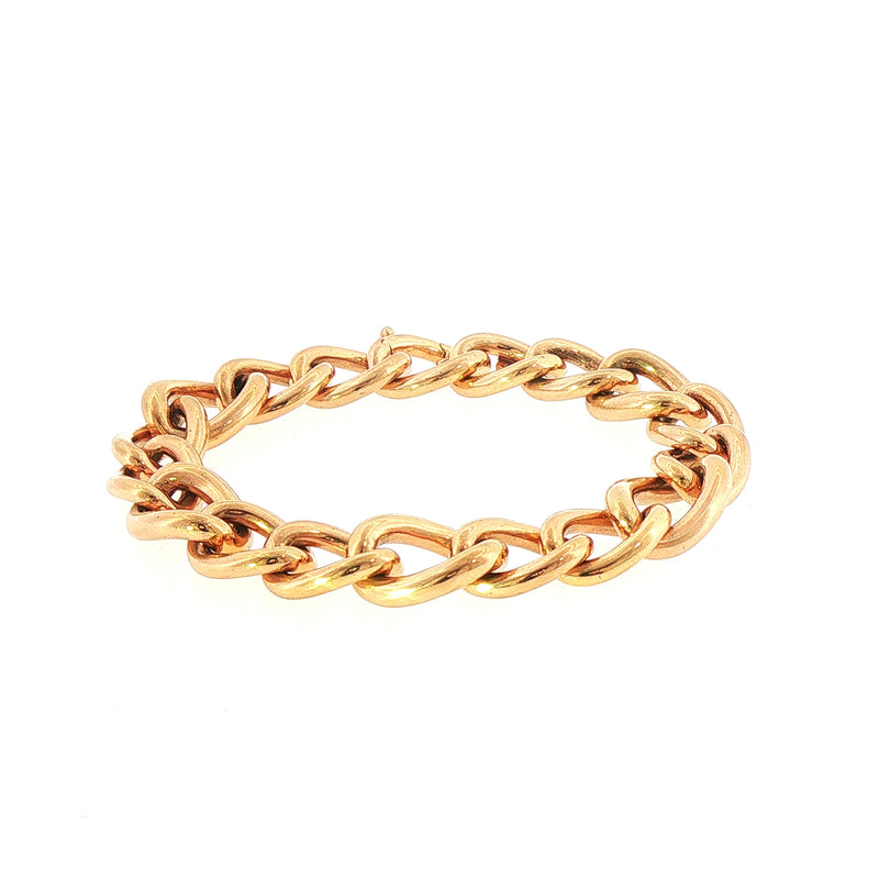 9ct Rose Gold Plain Curb Link Bracelet