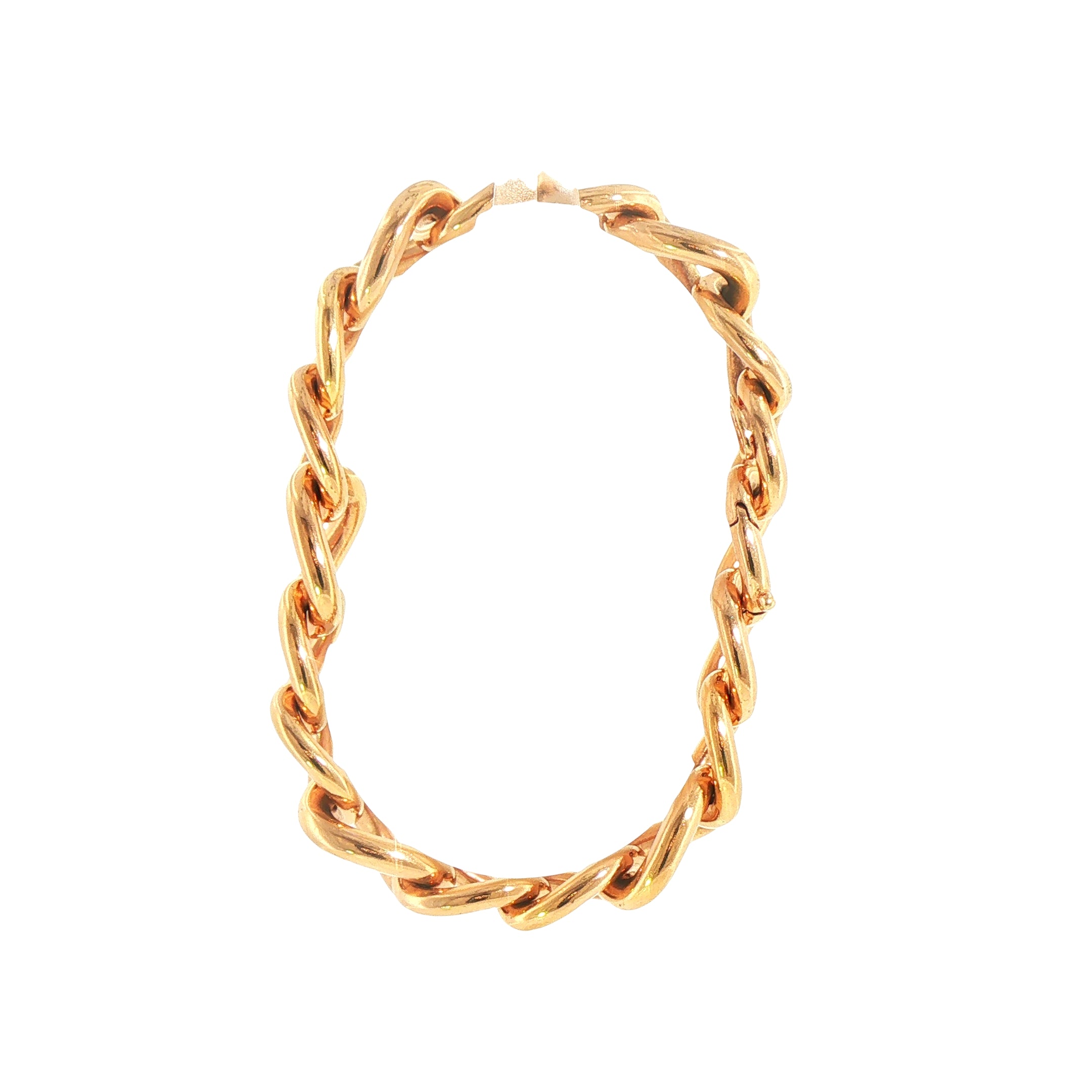 9ct Rose Gold Plain Curb Link Bracelet