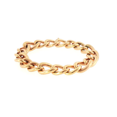 9ct Rose Gold Plain Curb Link Bracelet
