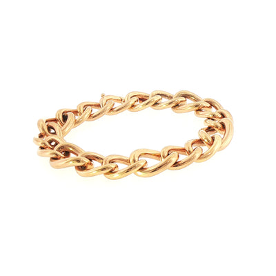 9ct Rose Gold Plain Curb Link Bracelet