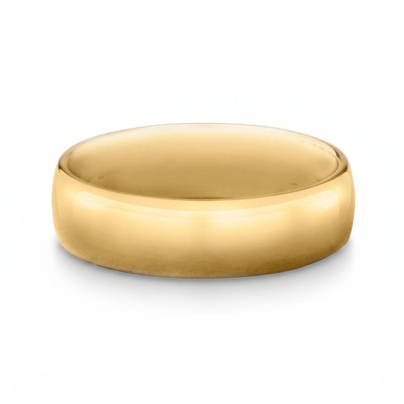 6mm Gents Classic Court Wedding Band In 18ct Yellow Gold
