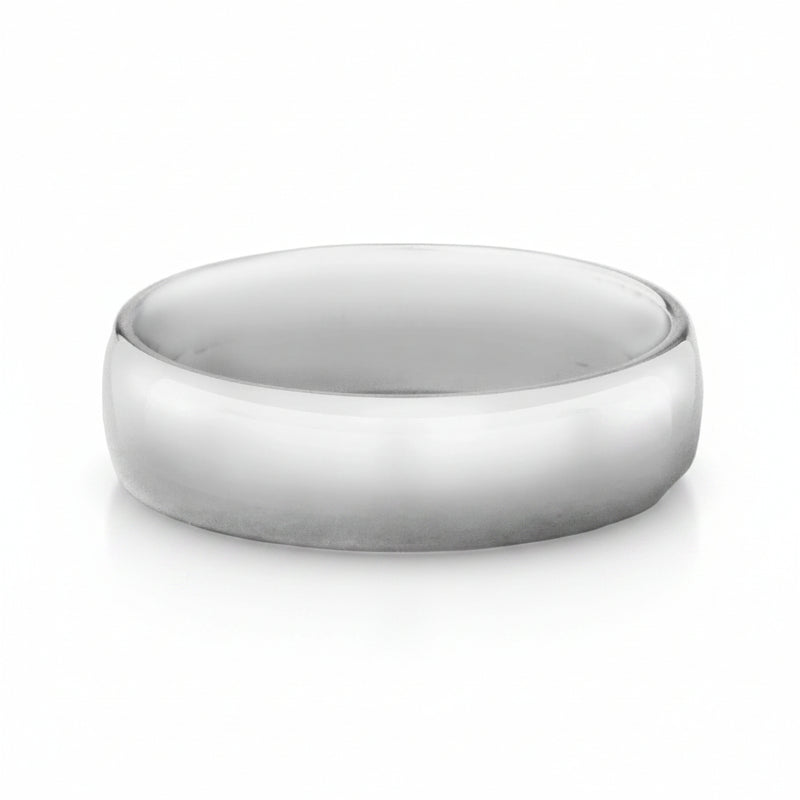 6mm Gents Classic Wedding Band In 18ct White Gold