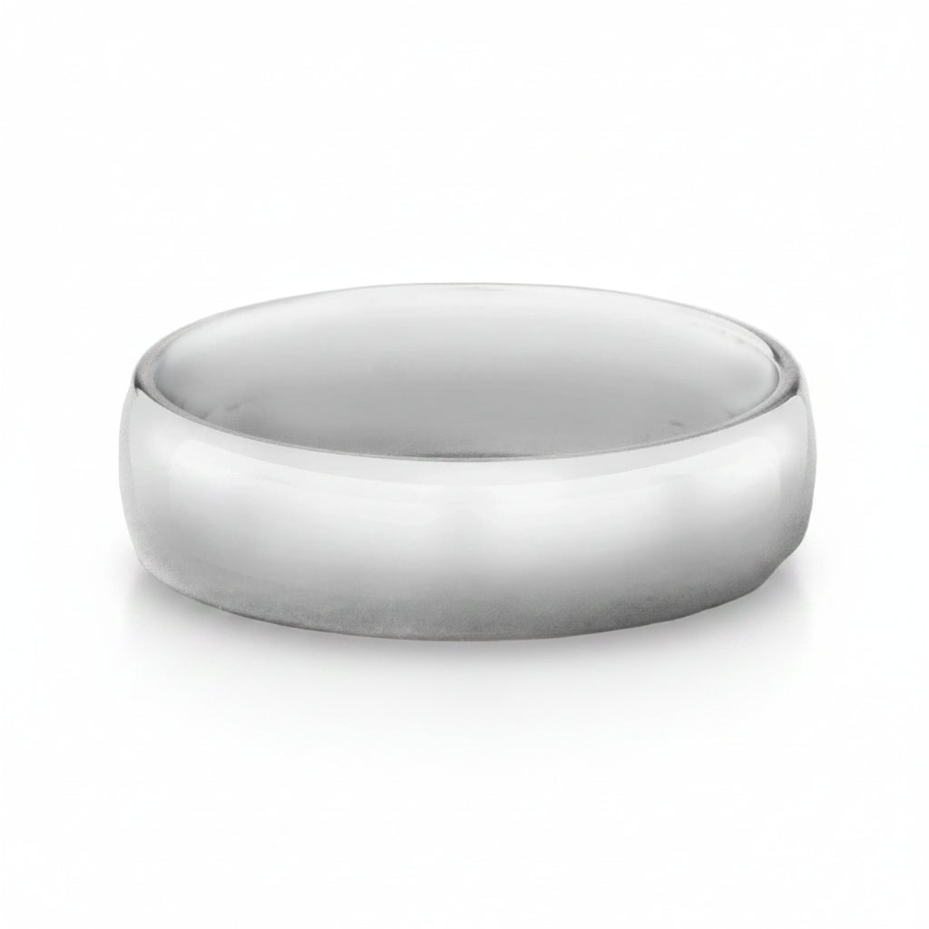 6mm Gents Classic Wedding Band In 9ct White Gold
