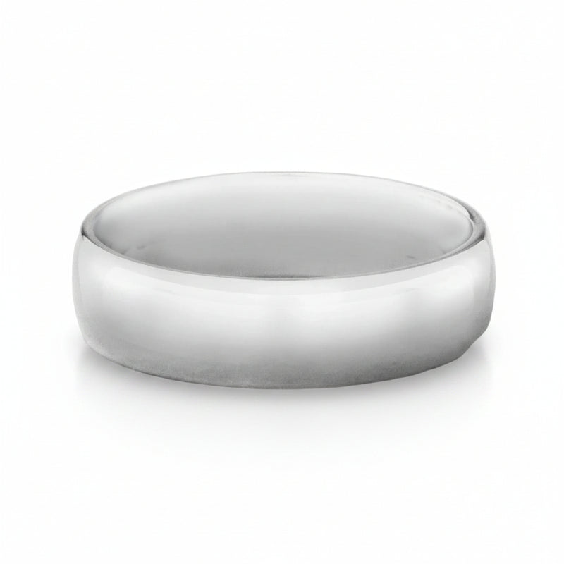 6mm Gents Classic Wedding Band In 9ct White Gold