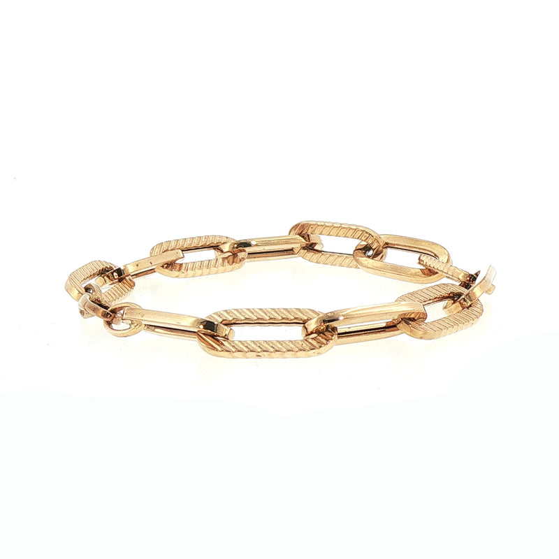 Oval Cased and Polished Link Bracelet in 9ct in Yellow Gold