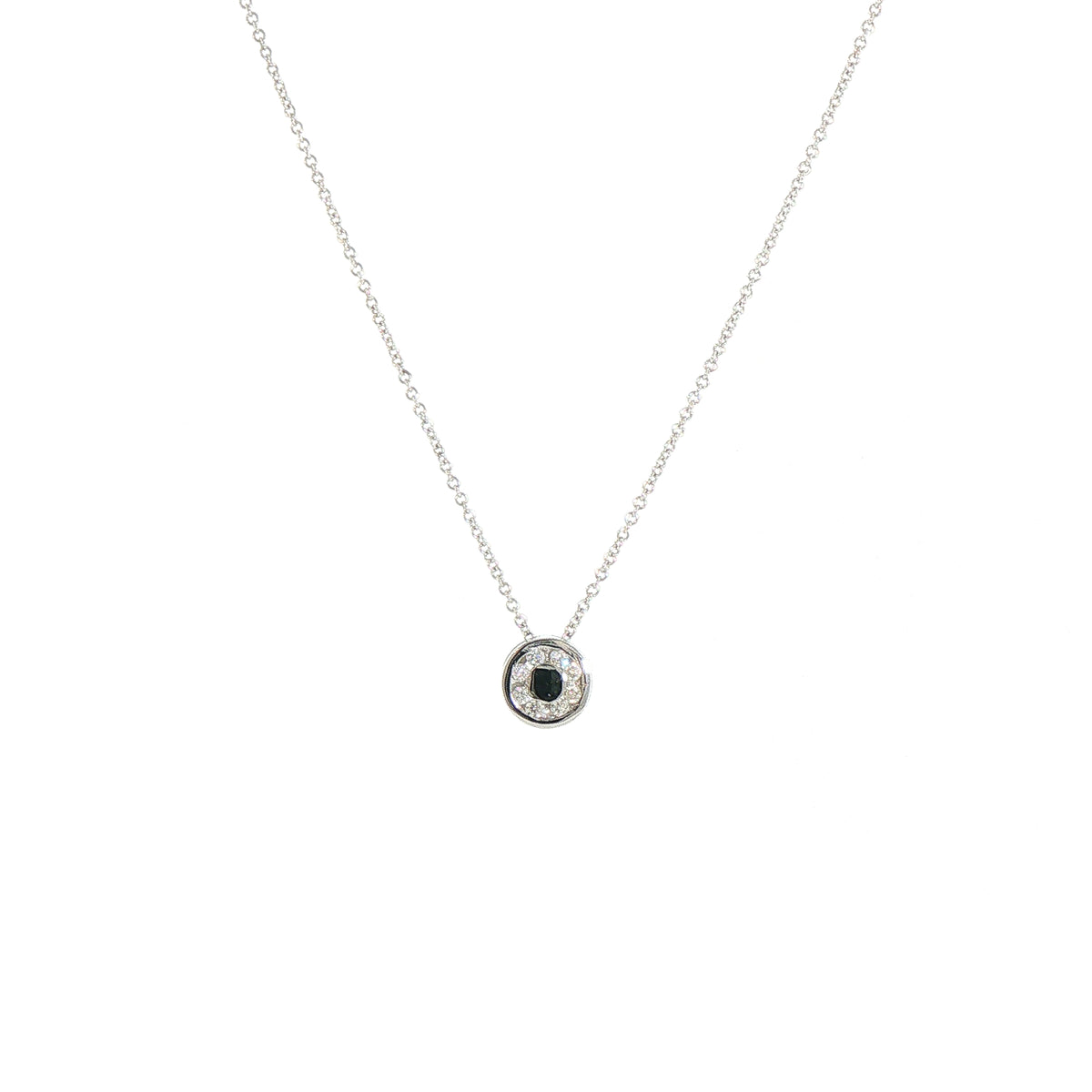 Natural Diamond Halo Pendant in 18ct White Gold