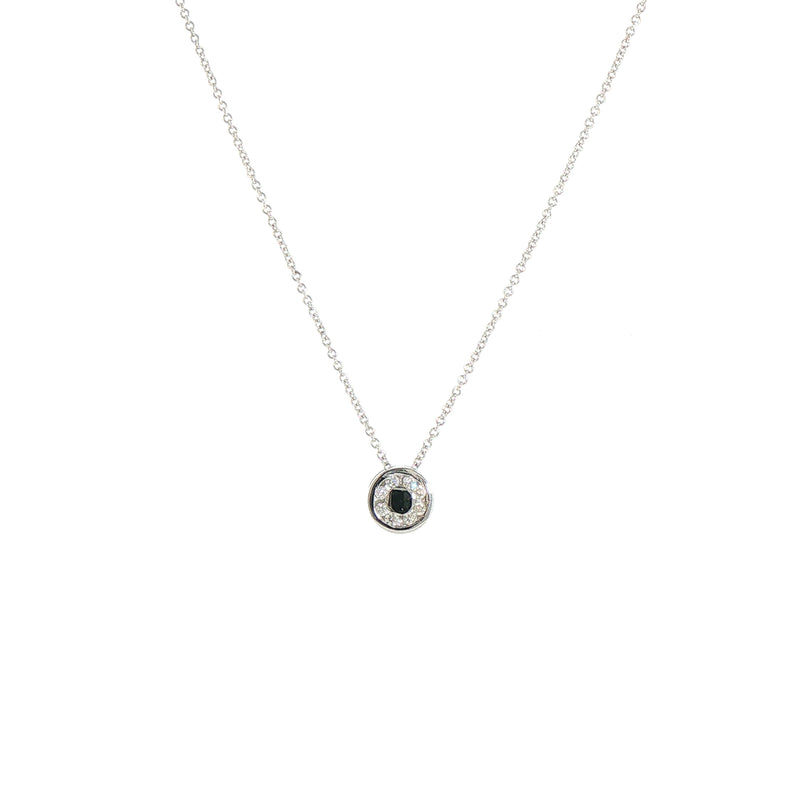 Natural Diamond Halo Pendant in 18ct White Gold
