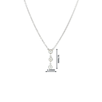 0.22ct Natural Diamond Three-Stone Drop Pendant in 18ct White Gold