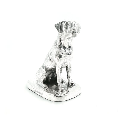 Vintage Sterling Silver Sitting Labrador Figure