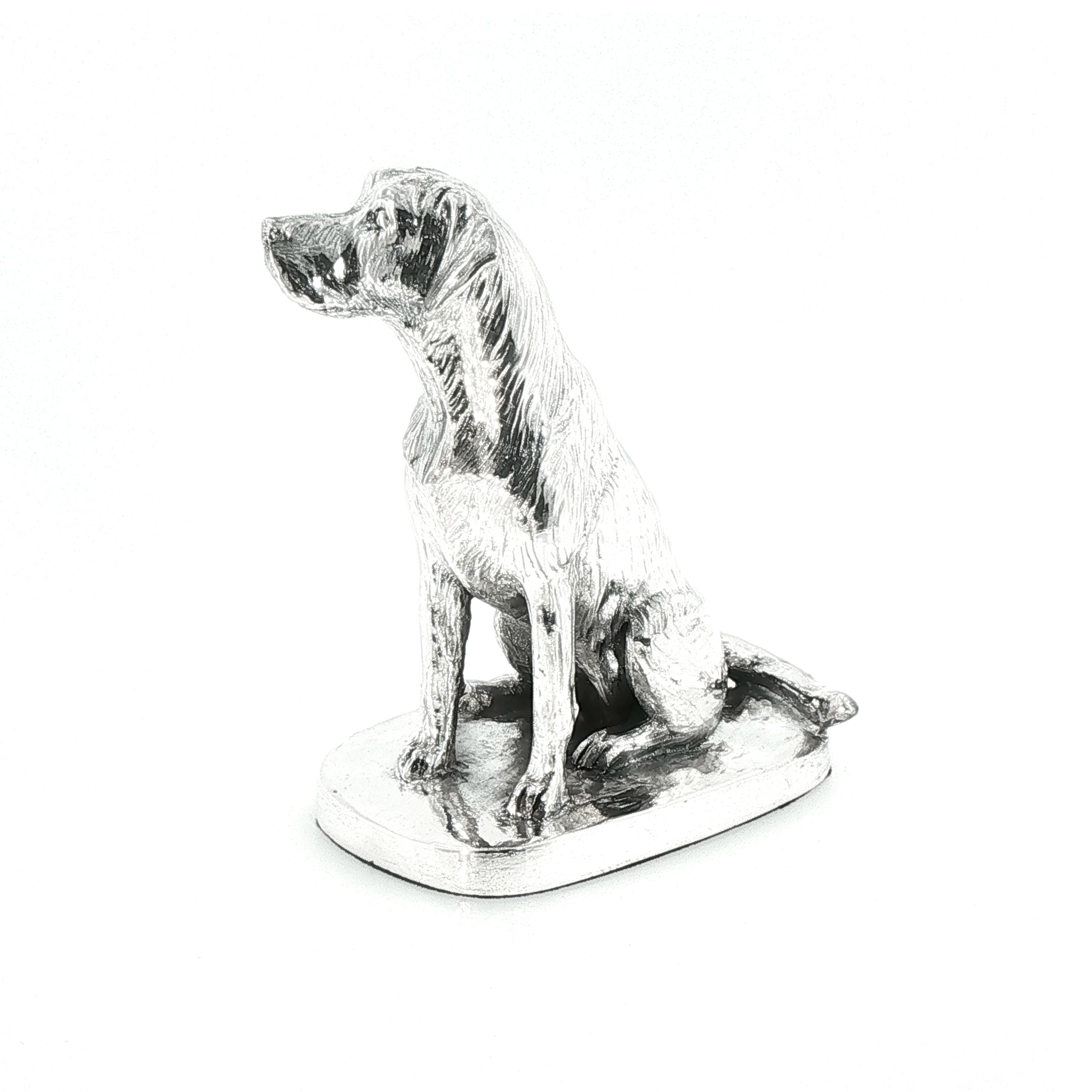 Vintage Sterling Silver Sitting Labrador Figure