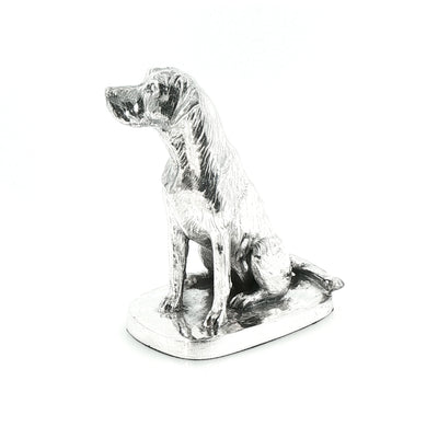 Vintage Sterling Silver Sitting Labrador Figure