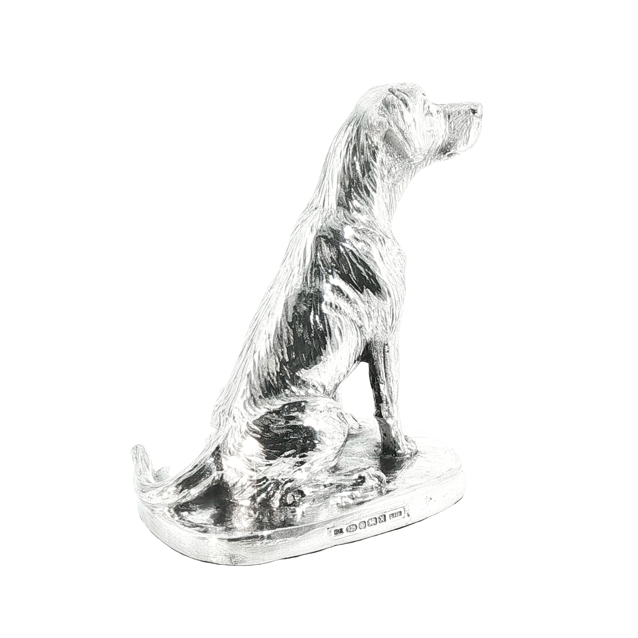 Vintage Sterling Silver Sitting Labrador Figure