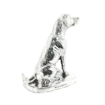 Vintage Sterling Silver Sitting Labrador Figure