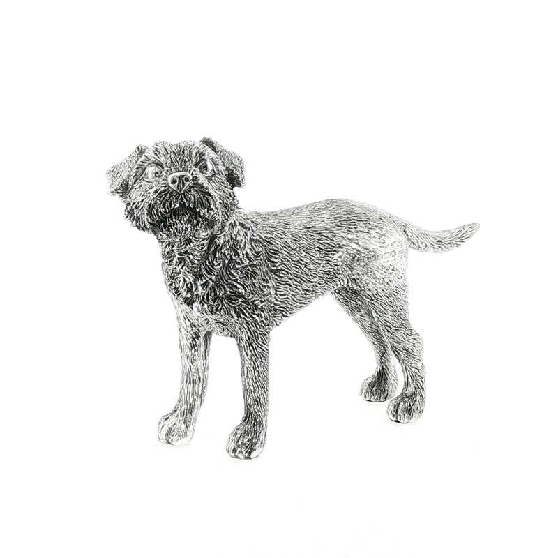 Vintage Sterling Silver Standing Border Terrier Figure