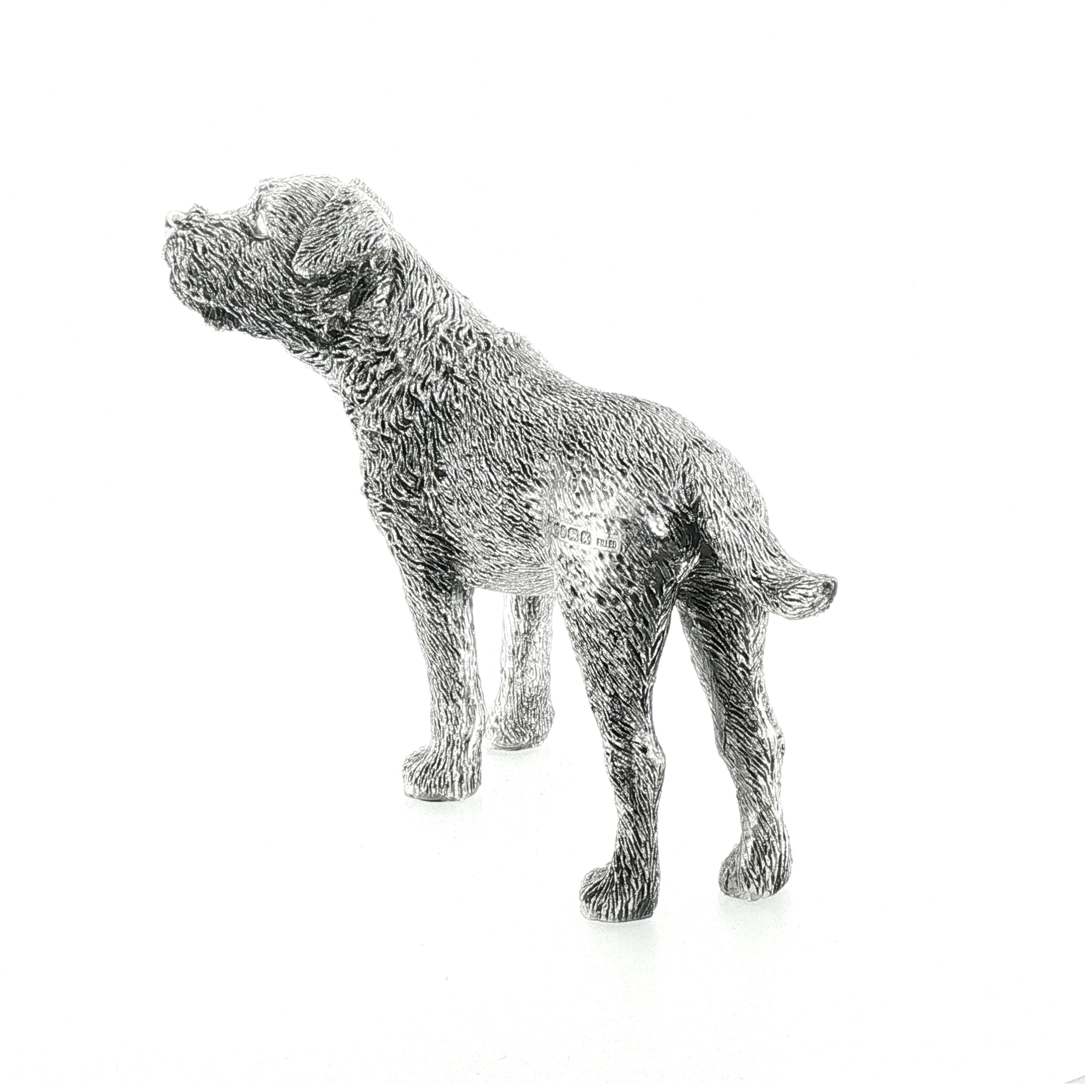 Vintage Sterling Silver Standing Border Terrier Figure