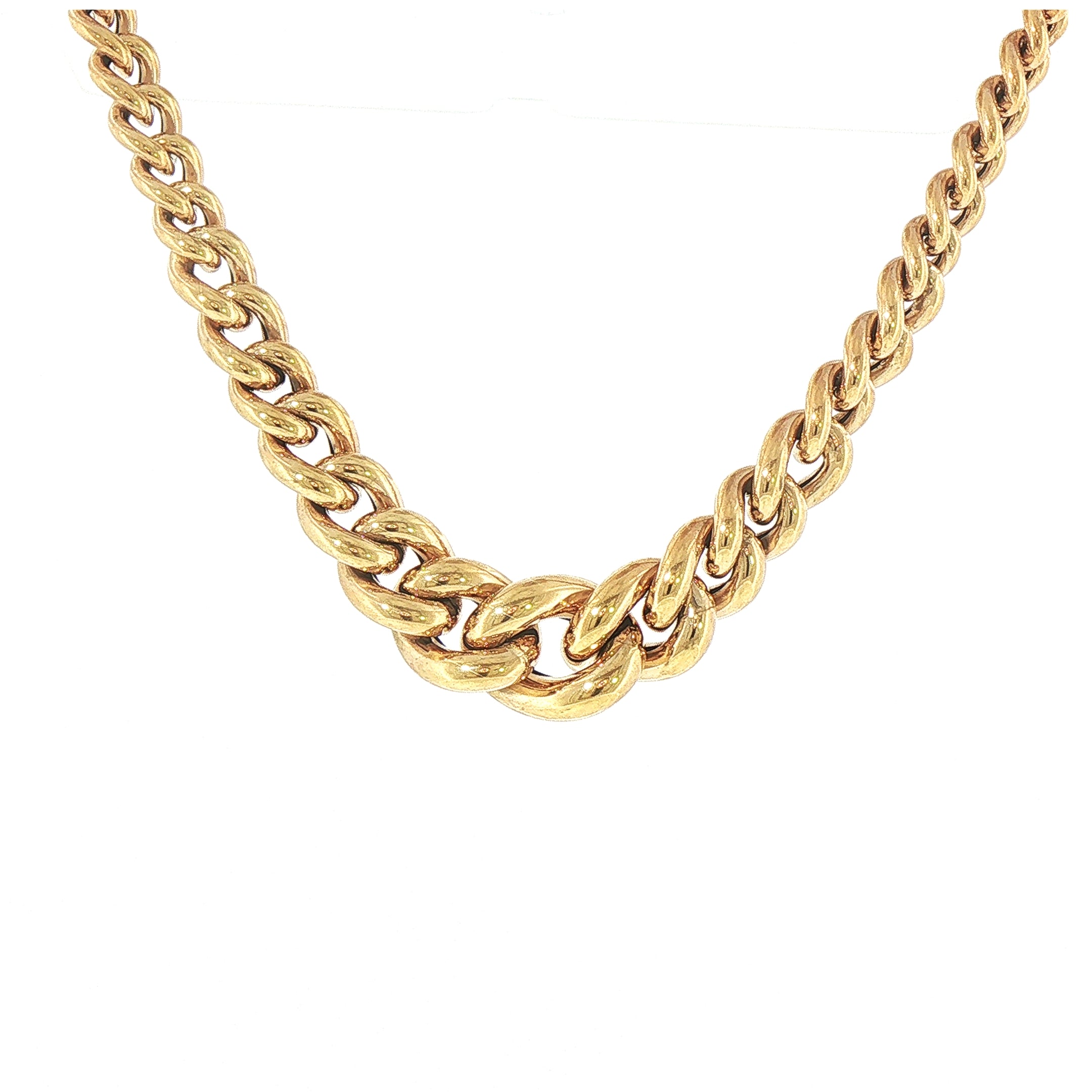 Graduated Curb 18 Inch Necklet in 9ct Gold