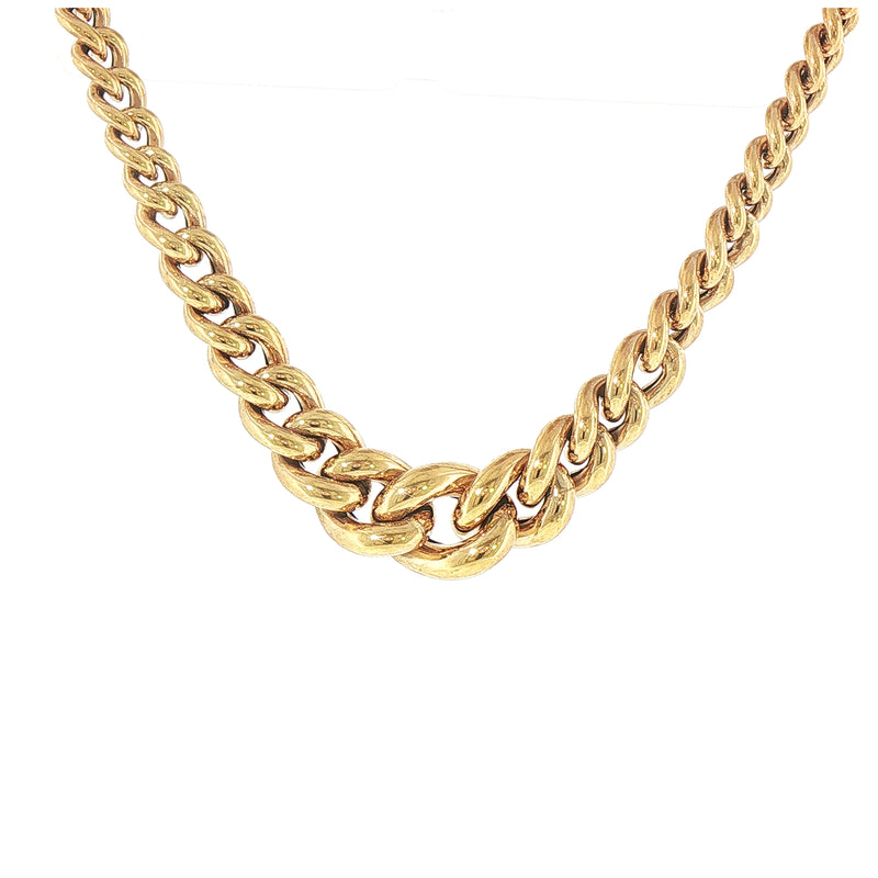 Graduated Curb 18 Inch Necklet in 9ct Gold
