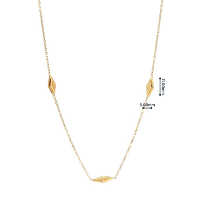 Natural Diamond Bead Necklace with Geometric Accents in Yellow Gold