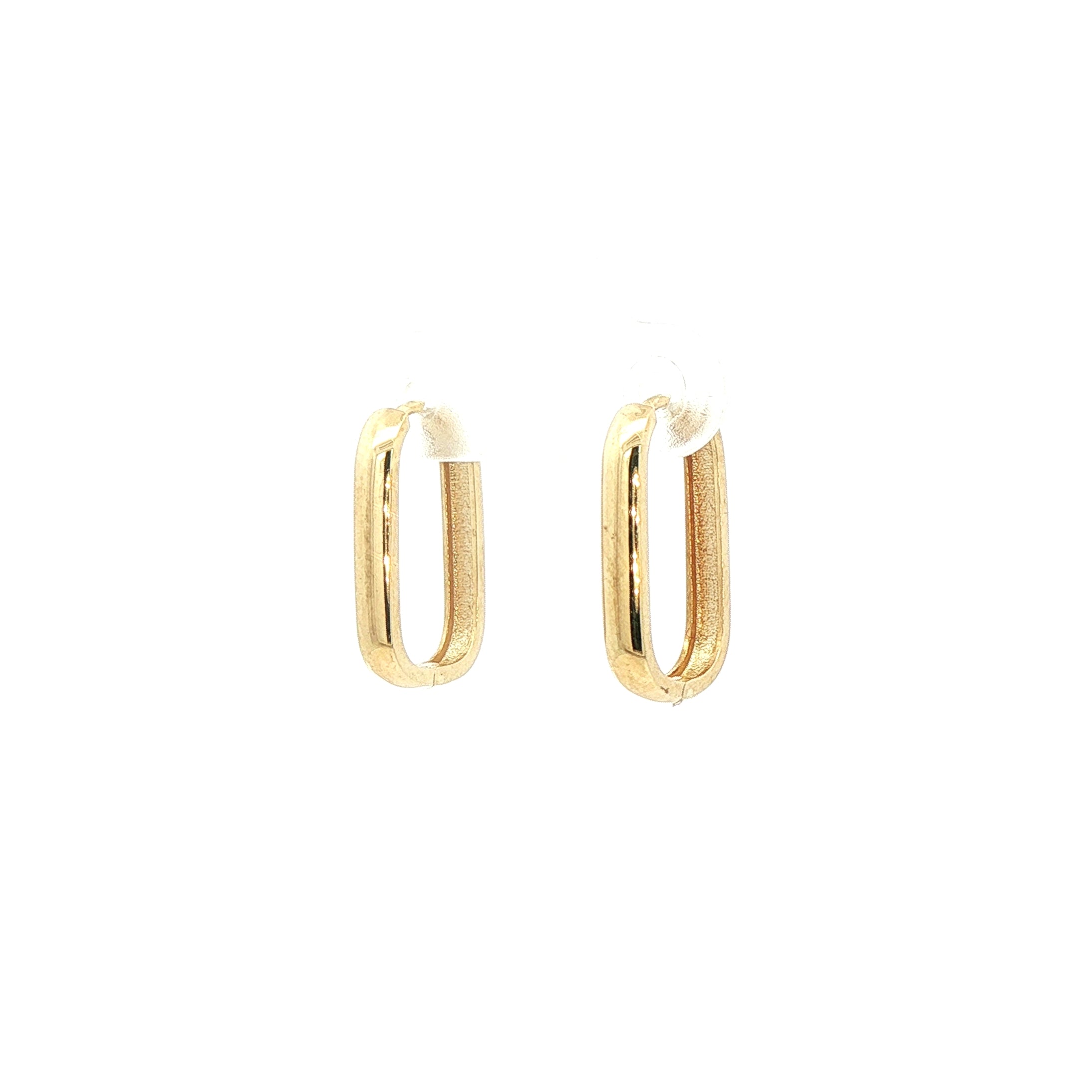 Medium Square Tube Huggie Hoop Earrings in 9ct Yellow Gold