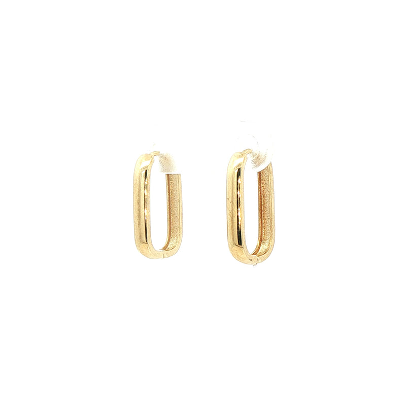 Medium Square Tube Huggie Hoop Earrings in 9ct Yellow Gold
