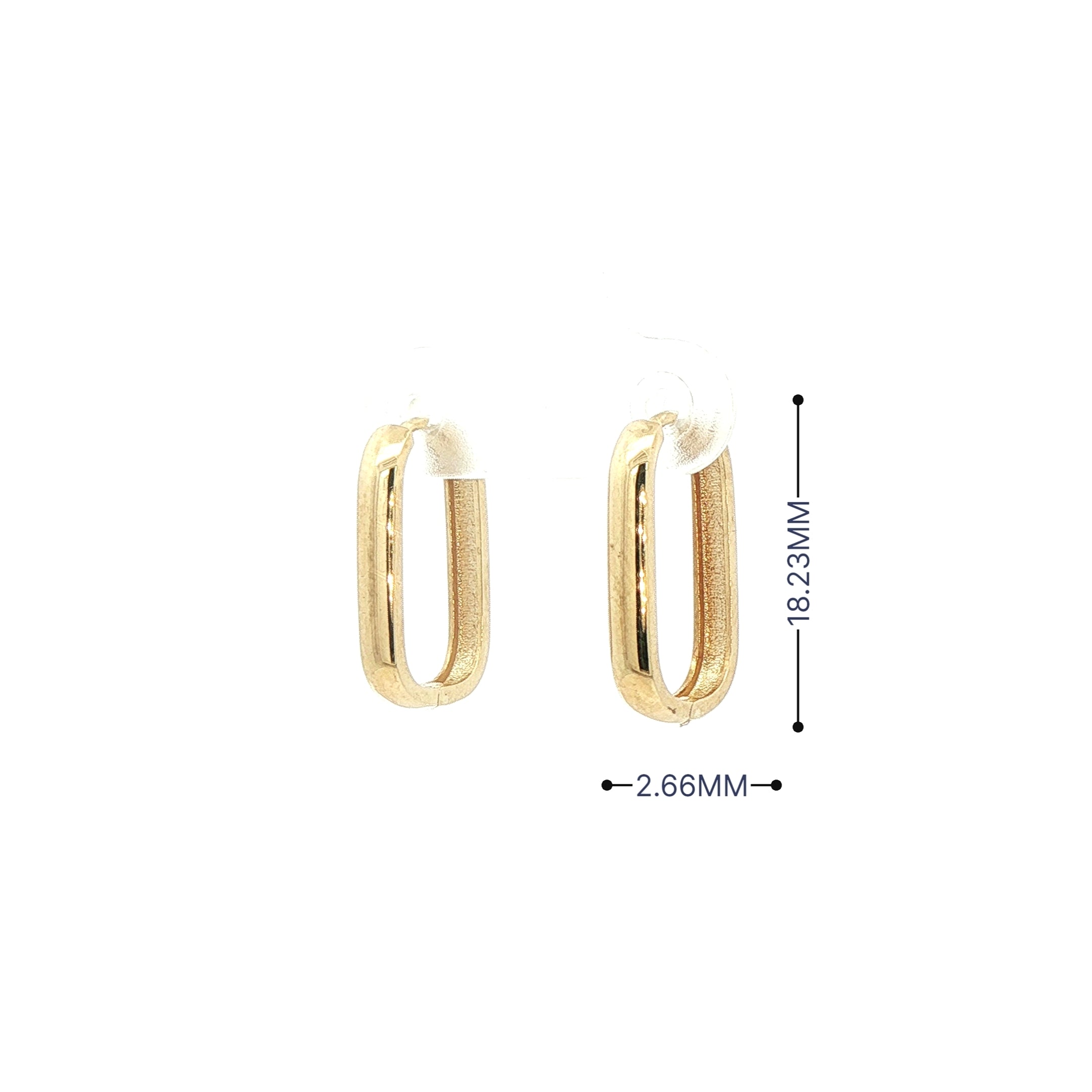 Medium Square Tube Huggie Hoop Earrings in 9ct Yellow Gold