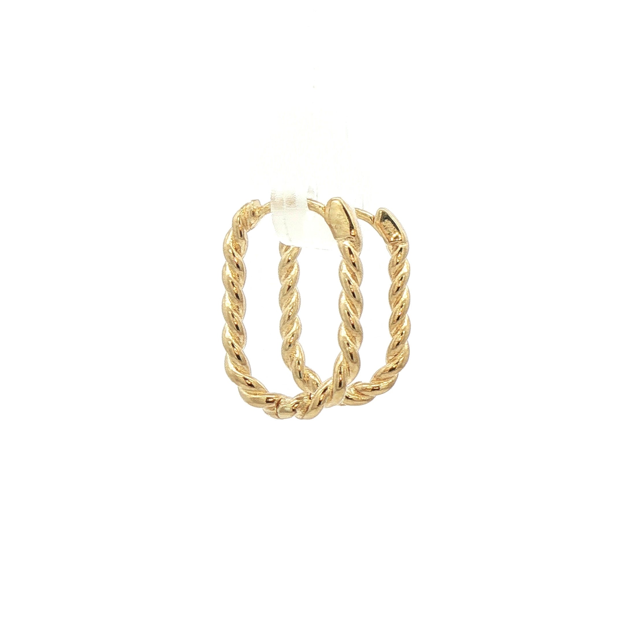Small Twist Rope Huggie Hoop Earrnngs in 9ct Yellow Gold