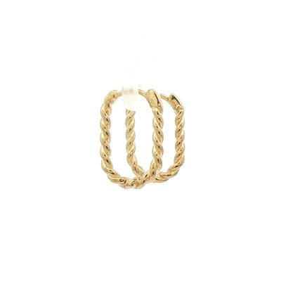 Small Twist Rope Huggie Hoop Earrnngs in 9ct Yellow Gold