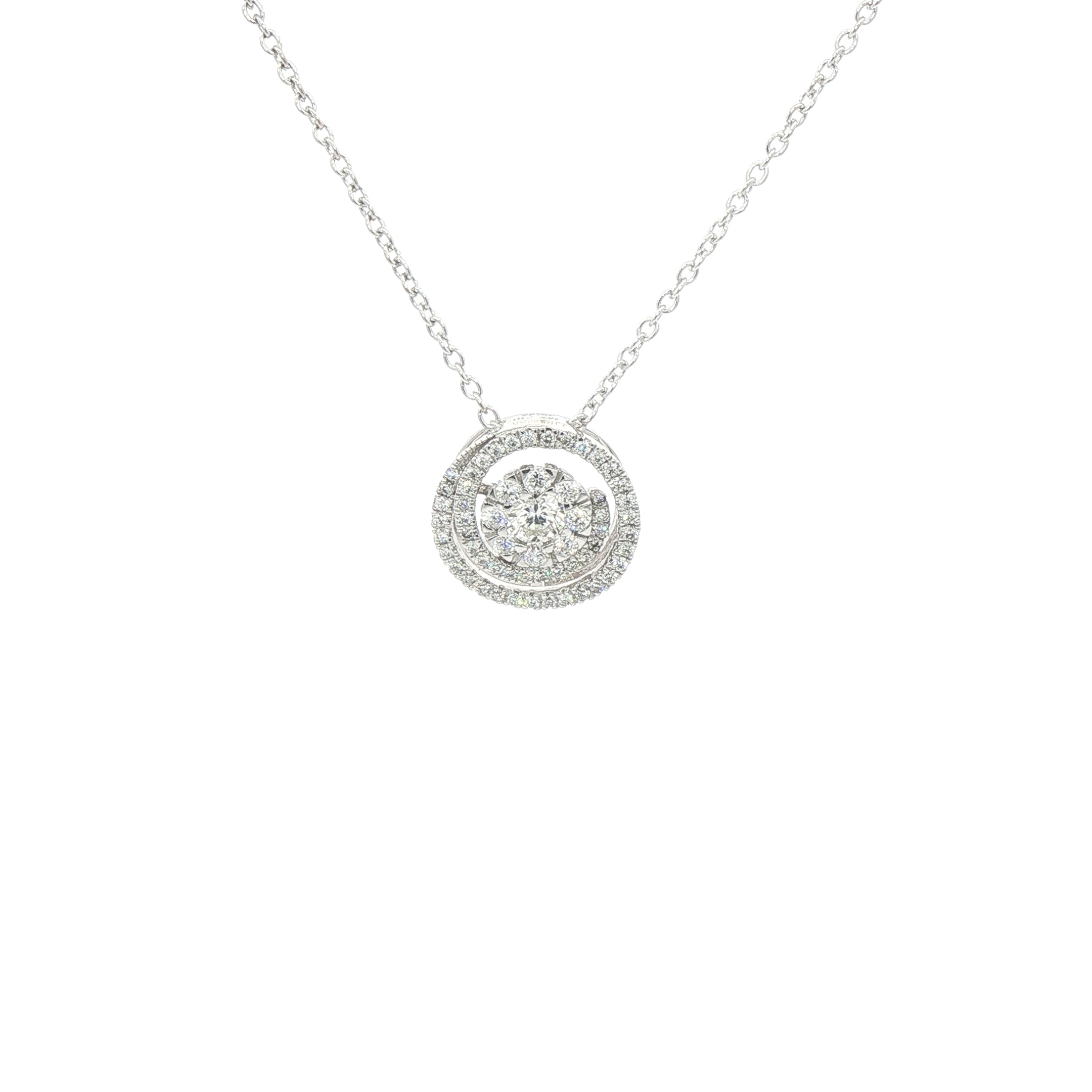 0.48ct Natural Diamond Spiral Shaped Pendant in 18ct White Gold