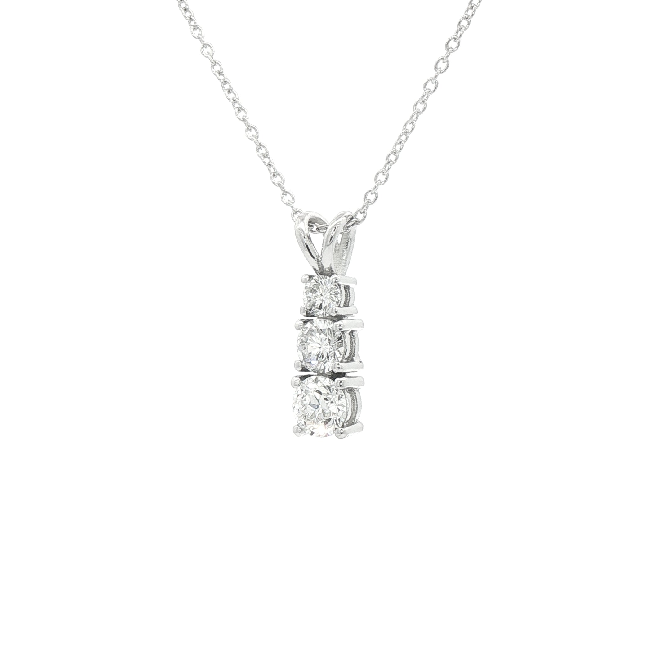 1.23ct Natural Diamond Drop Pendant in 18ct White Gold