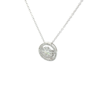 0.48ct Natural Diamond Spiral Shaped Pendant in 18ct White Gold