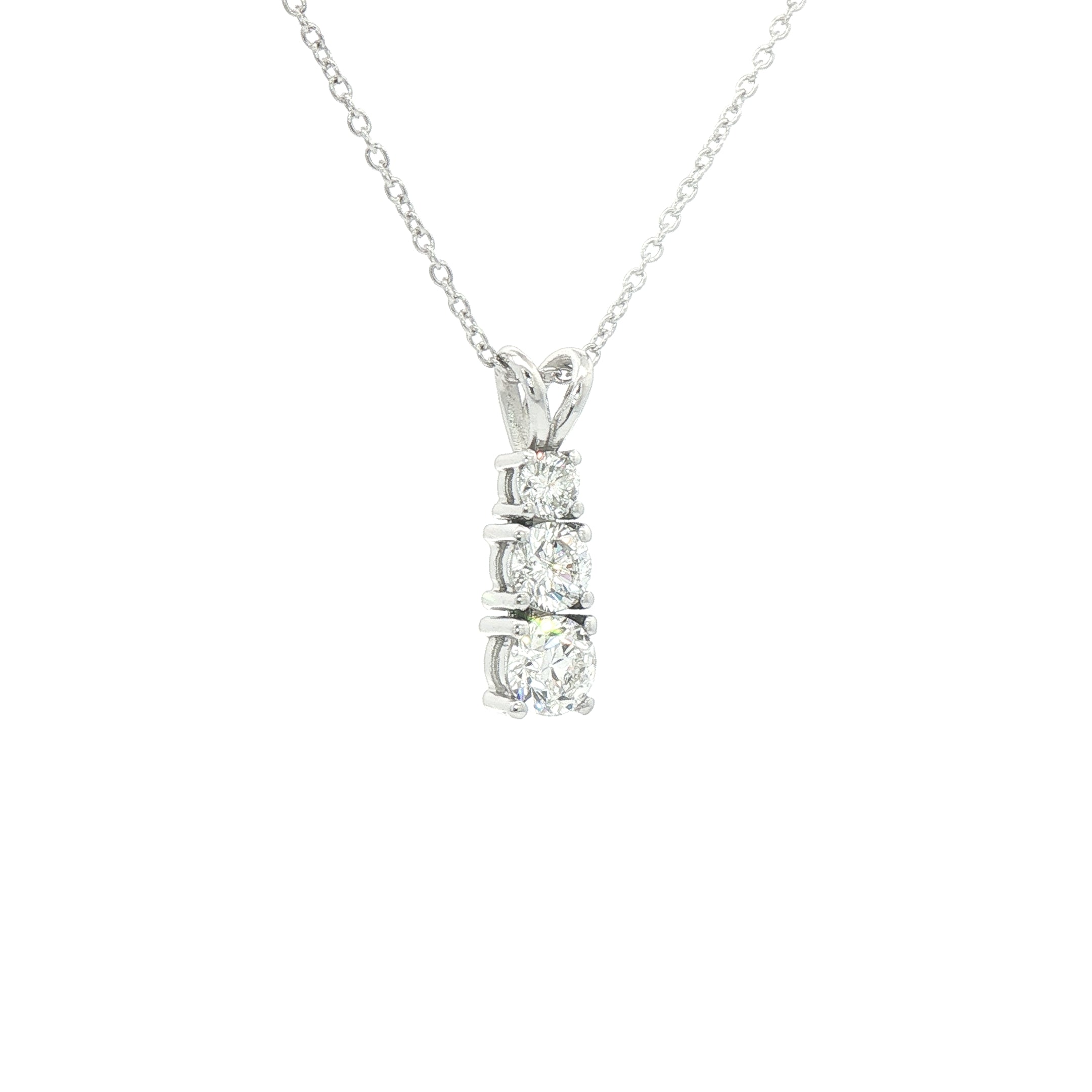 1.23ct Natural Diamond Drop Pendant in 18ct White Gold