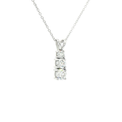 1.23ct Natural Diamond Drop Pendant in 18ct White Gold