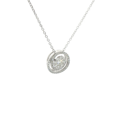 0.48ct Natural Diamond Spiral Shaped Pendant in 18ct White Gold