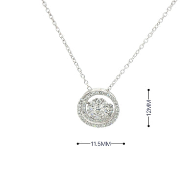 0.48ct Natural Diamond Spiral Shaped Pendant in 18ct White Gold