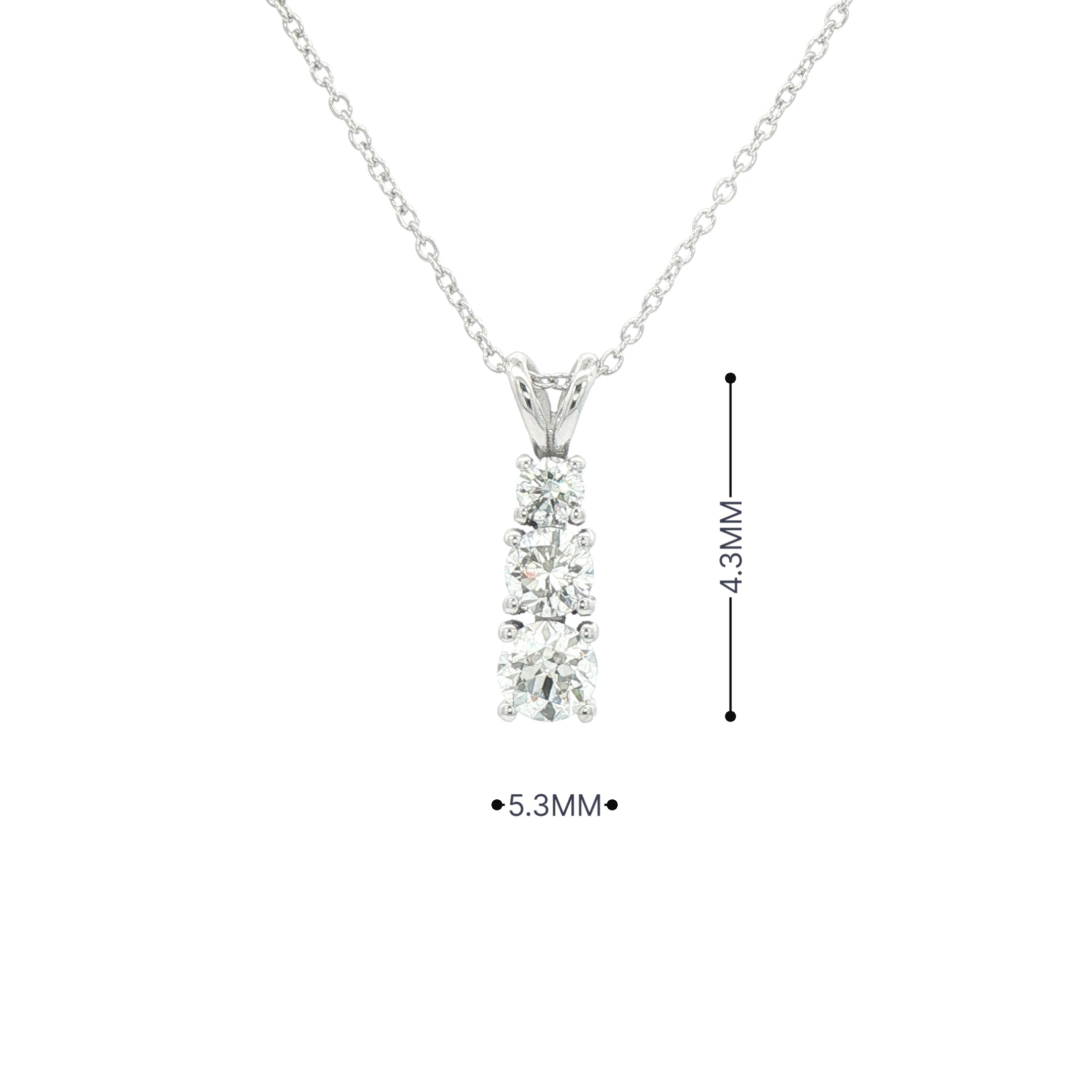 1.23ct Natural Diamond Drop Pendant in 18ct White Gold