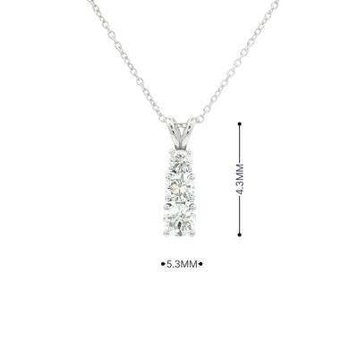 1.23ct Natural Diamond Drop Pendant in 18ct White Gold