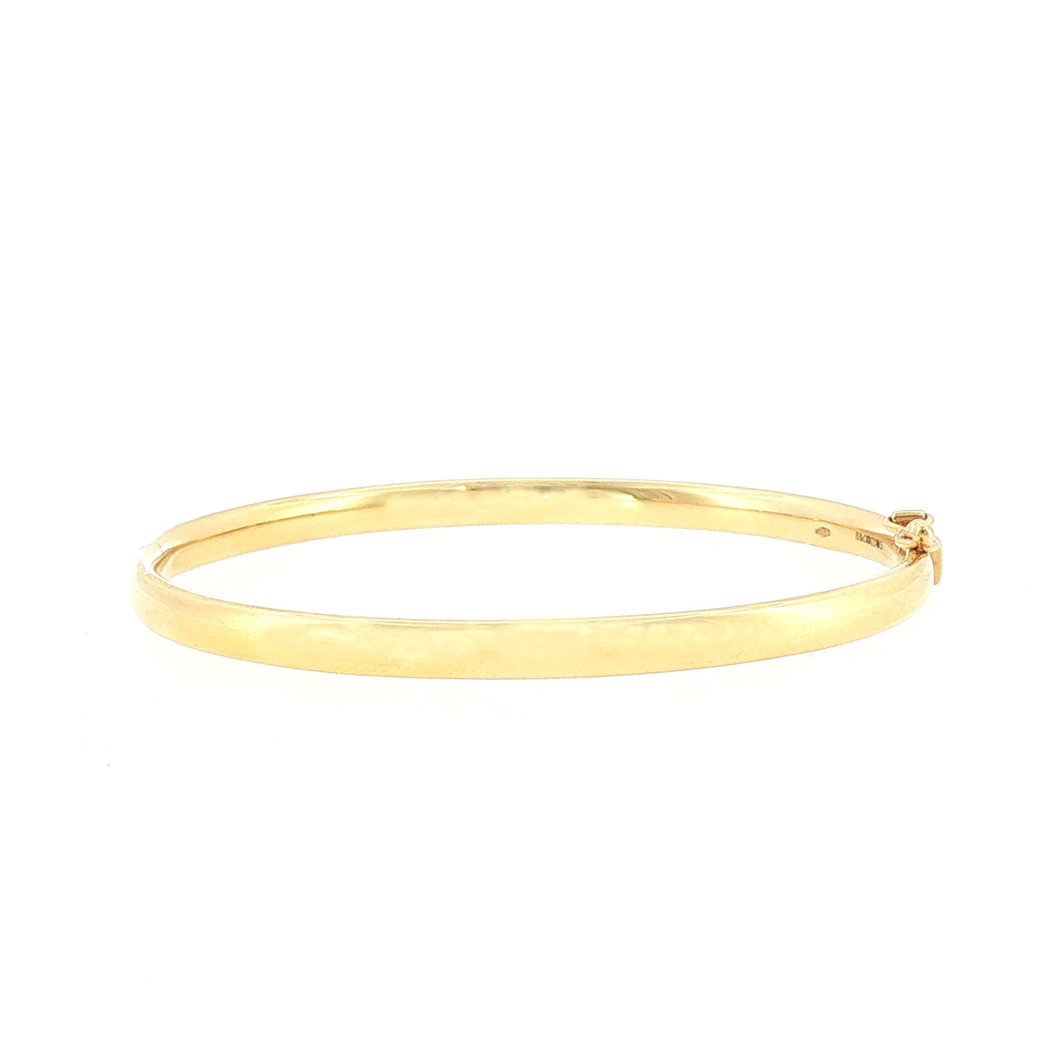 Classic Polished 9ct Yellow Gold Hinged Bangle Bracelet