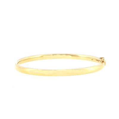 Classic Polished 9ct Yellow Gold Hinged Bangle Bracelet